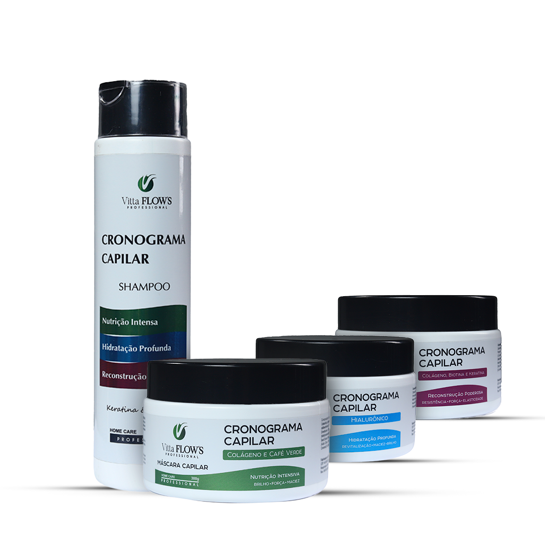 KIT CRONOGRAMA CAPILAR - 3 MÁSCARAS E 1 SHAMPOO