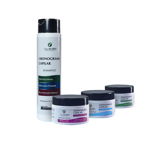 KIT CRONOGRAMA CAPILAR - 3 MÁSCARAS E 1 SHAMPOO