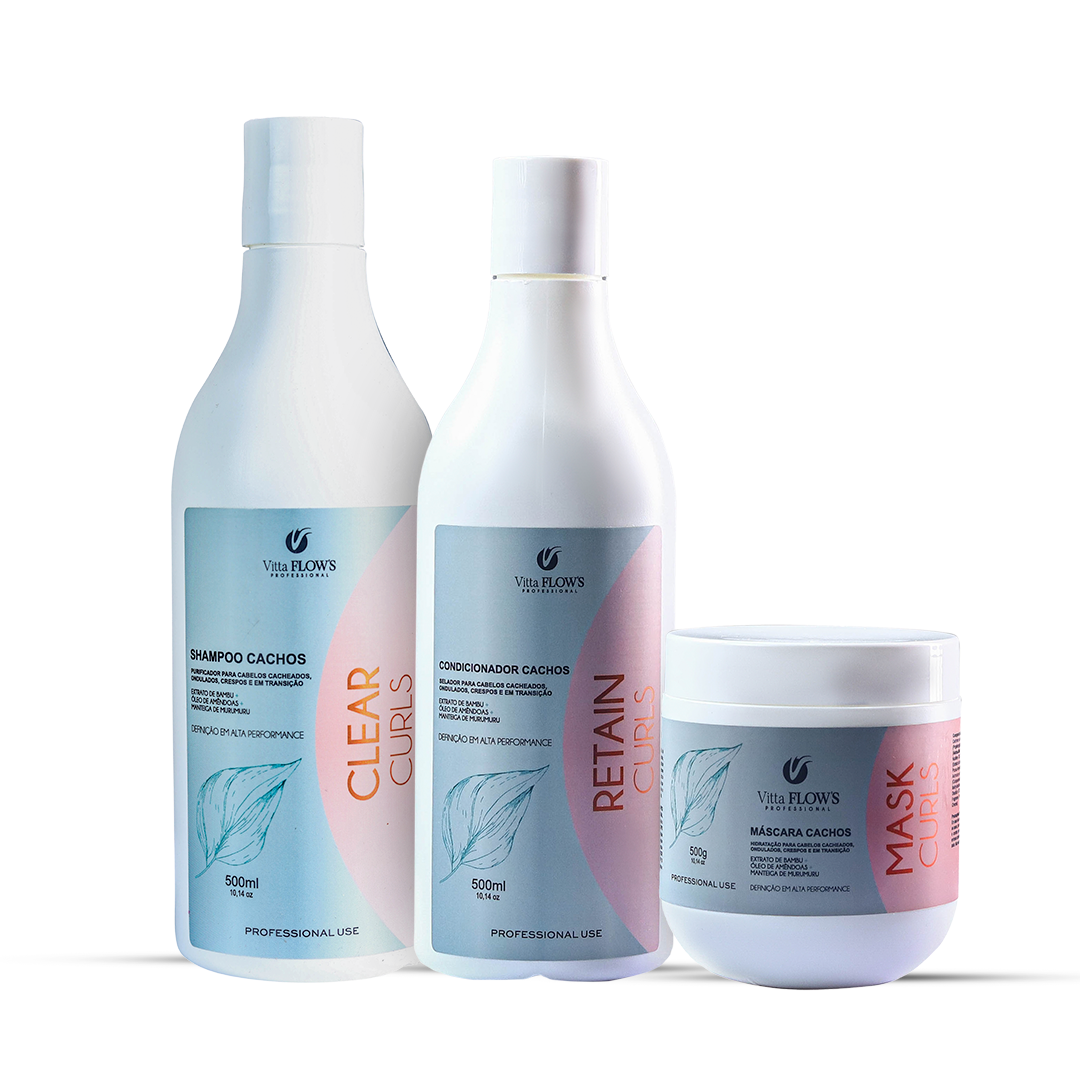 KIT LINHA CACHOS, SHAMPOO, CONDICIONADOR E MÁSCARA